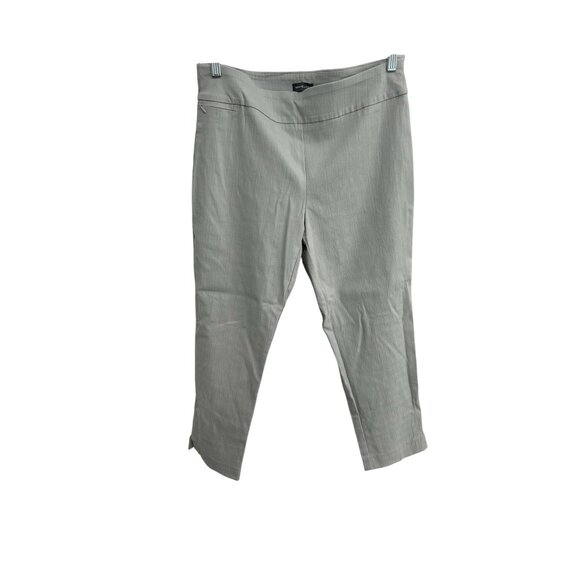 Van Heusen Stretch Extensible Cropped Pants Gray Sz 12 Neutral Business Casual - Picture 1 of 10